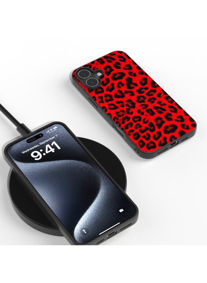 اس-توب جراب لهاتف iPhone 16 بإطار أسود ونقشة جلد النمر - Image 4
