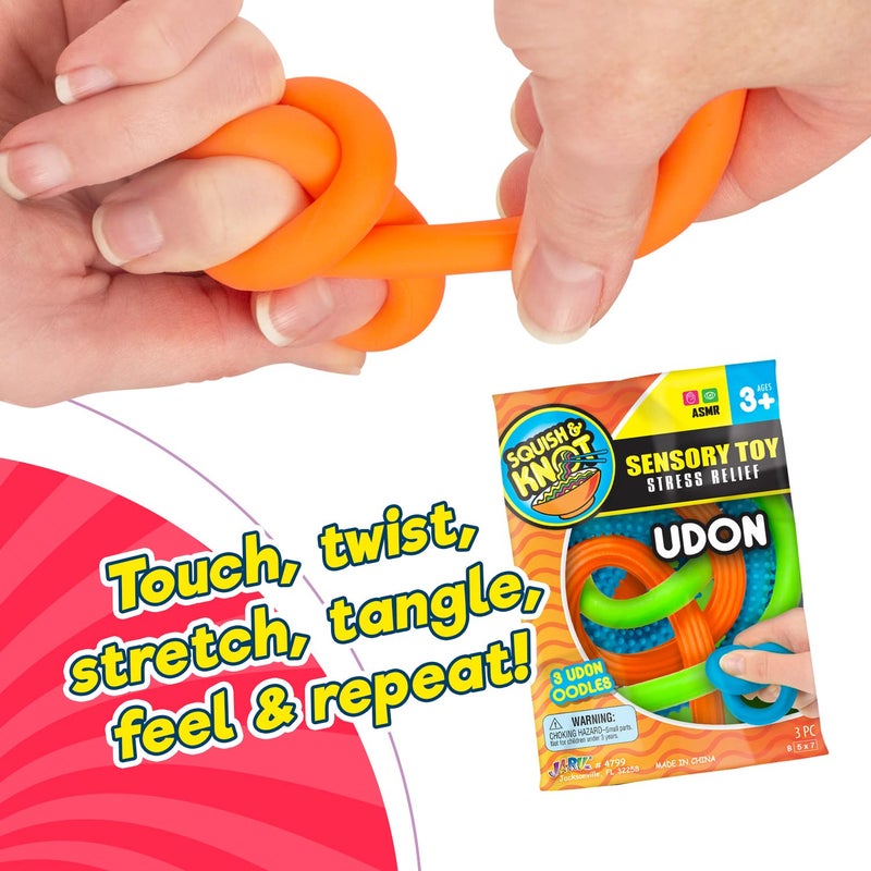 Ja-Ru JA-RU Ramen & Udon Textured Stretchy Noodles (2 Packs) Strings and Super Sensory Fidget Toys for Kids Stocking Stuffers Pack. Autism Tactile Toy for Kids Party Favor R&U-4799-2s (Assorted) - Image 4