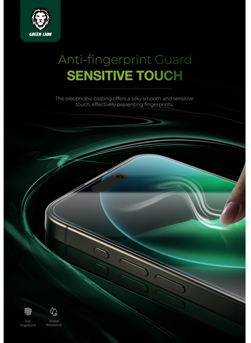 GREEN LION iPhone 16 Plus Screen Protector / 9H Steve HD / Anti Scratch / Grease Resistance / Bubble Free / Anti Fingerprint / Edge to Edge Protection / Highly Responsive / Crystal Clear - Clear - Image 5
