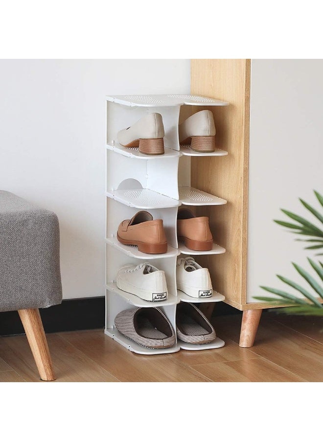 بلومنغ تايم منظم تخزين أحذية بستة طبقات، رف أحذية قابل للتعديل، حامل تخزين أحذية قائم بذاته موفر للمساحة للمدخل، الرواق، الخزانة، لون أبيض - Image 2
