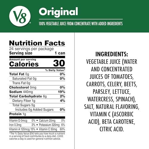 V8 Original 100 Vegetable Juice 55 fl oz Can 24 Pack - Image 5