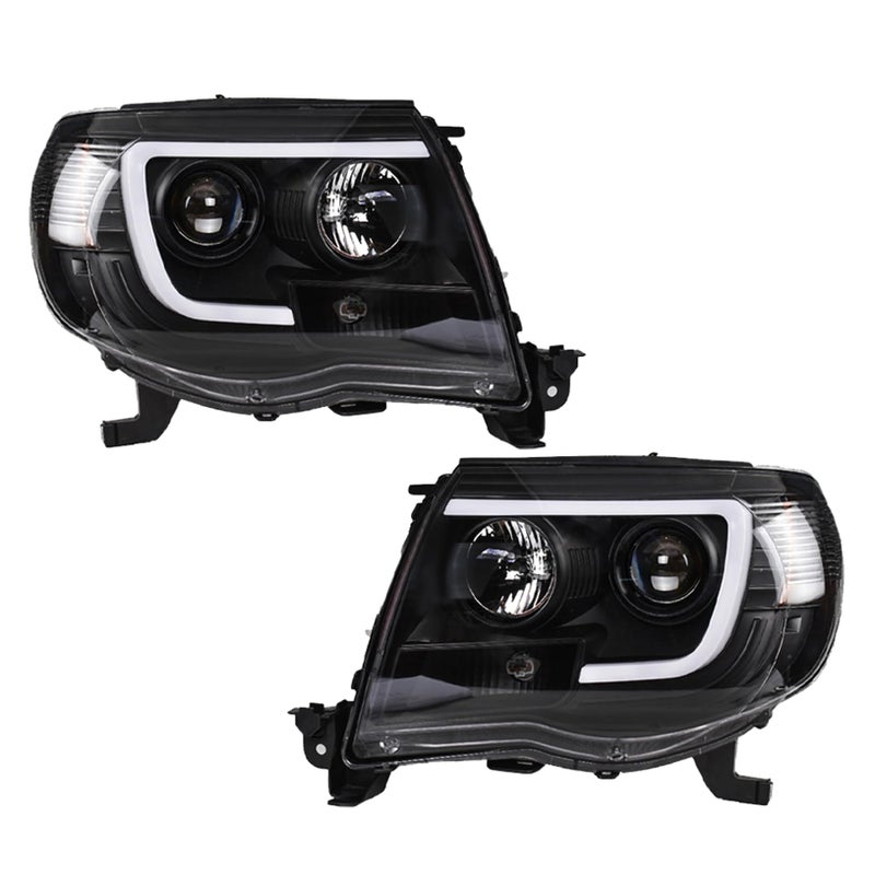 LABLT Replacement for 20052011 Tacoma Black Smoked LED Tube Projector Headlights Headlamps Assembly LeftRight