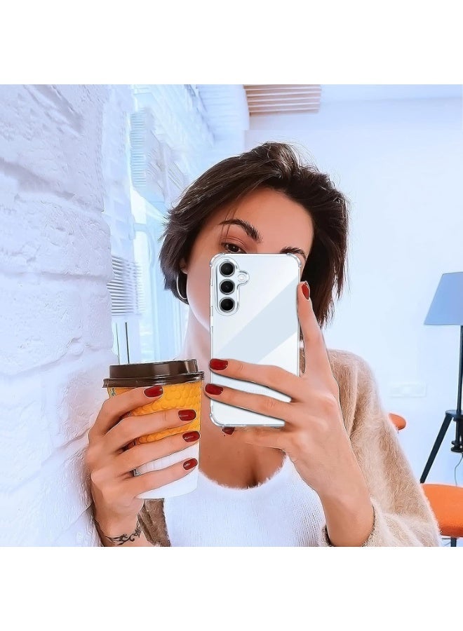 جراب متوافق مع Samsung Galaxy A55، غطاء سيليكون شفاف من مادة TPU مضاد للصدمات وزوايا مقاومة للصدمات _شفاف - Image 3