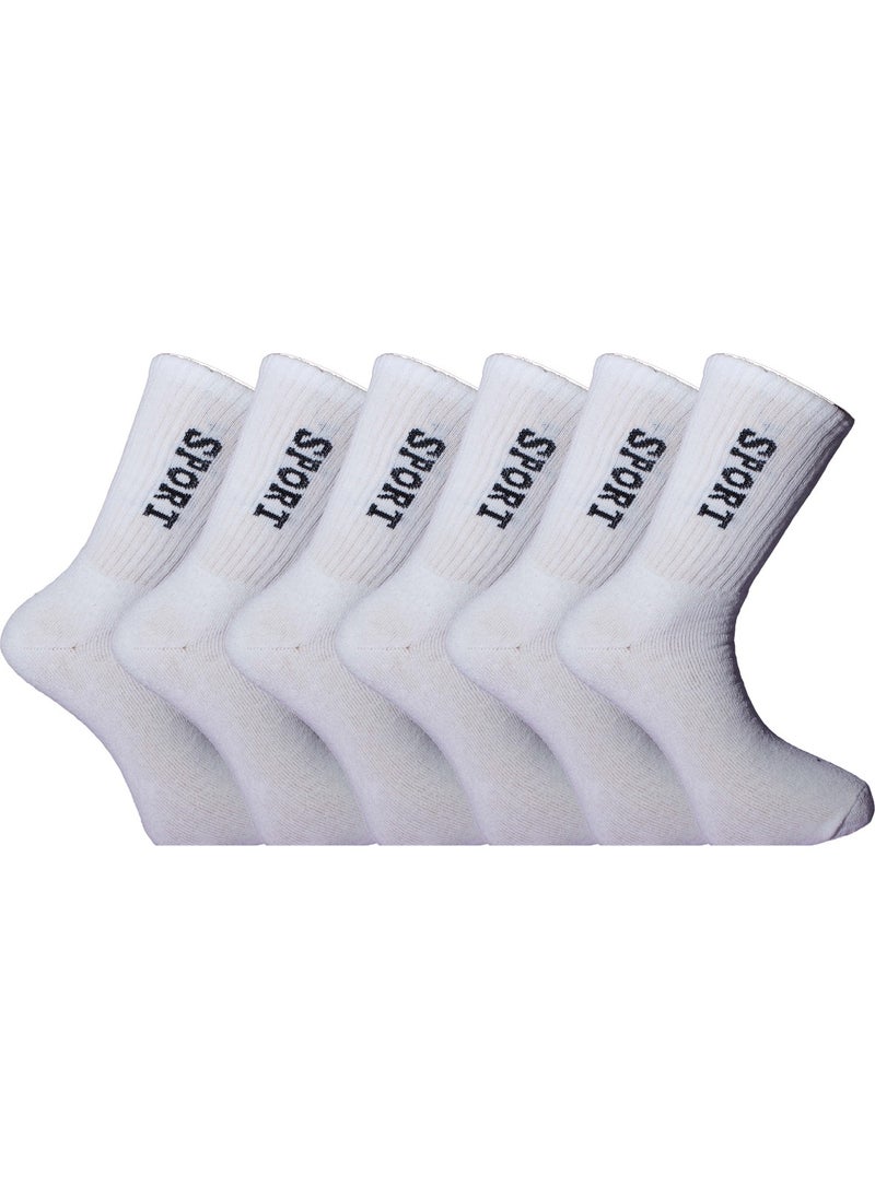 Seva Men's Socks Towel Heeled Sports Socks / 3 Pairs White  - Image 1