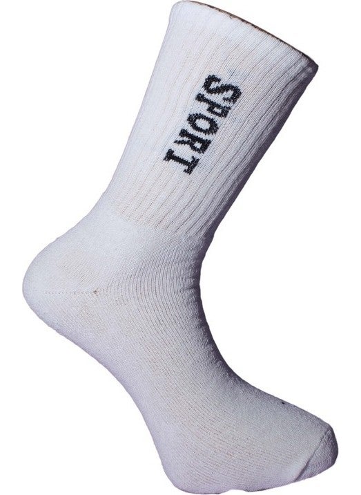 Seva Men's Socks Towel Heeled Sports Socks / 3 Pairs White  - Image 2