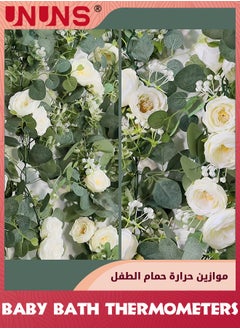 UNUNS 6FT Artificial Eucalyptus Garland with Flowers,Fake Rose Garland, Faux Floral Garland Greenery Garland For Wedding Spring Home Party Craft Art Table Runner Decor  - Image 5