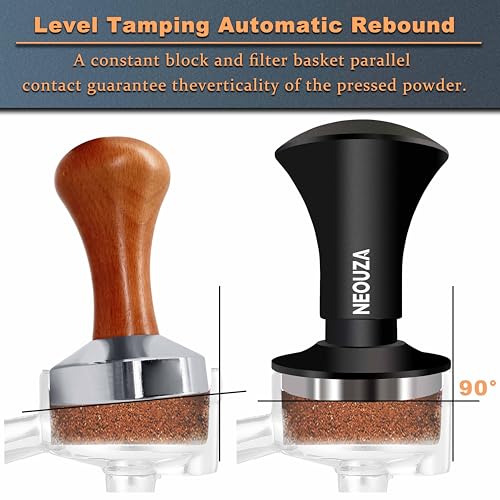NEOUZA Espresso Tamper V2 50.8mm Dual Calibrated Spring Loaded for Coffee Machine Portafilter, Anti Pressure Deflection, Refined Handle, Stainless Ripple Base - Image 5