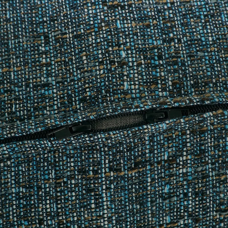 OctoRose Full Size 3 Side Zipper Upholstery Thick Linen TealBlue Futon Cover Sofa DayBed Mattress Slipcover Couch Protector (Linen-TealBlue, Full Size) - Image 3