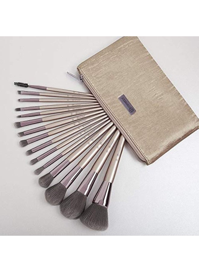 بي إتش كوزماتكس مجموعة فرش لافيش إليجانس من 15 قطعة مع حقيبة مستحضرات تجميل من بي إتش كوزماتيكس - Image 3