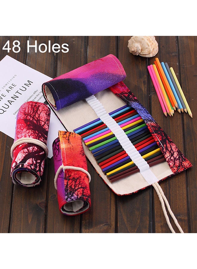 NIBEMINENT 48 Slots Sunset Tree Print Pen Multicolour