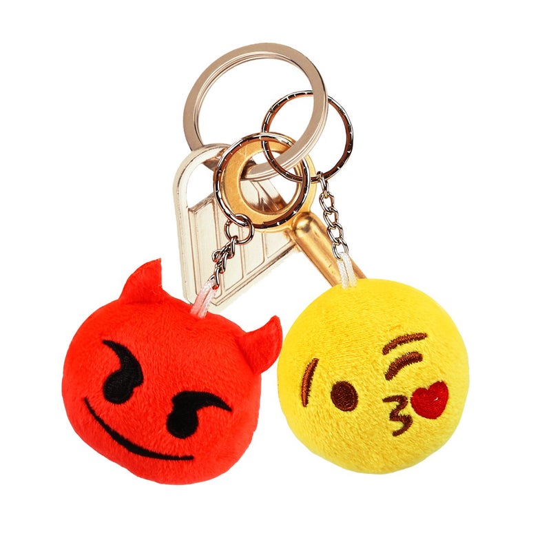 Dreampark Emoticon Keychains Dreampark Mini Emoticon Plush Party Favors Valentine s Day Gifts Birthday Party Supplies Carnival Prizes Easter Egg Fillers for Kids Treasure Box Bulk Toy Assortment 2 Set of 30 - Image 3