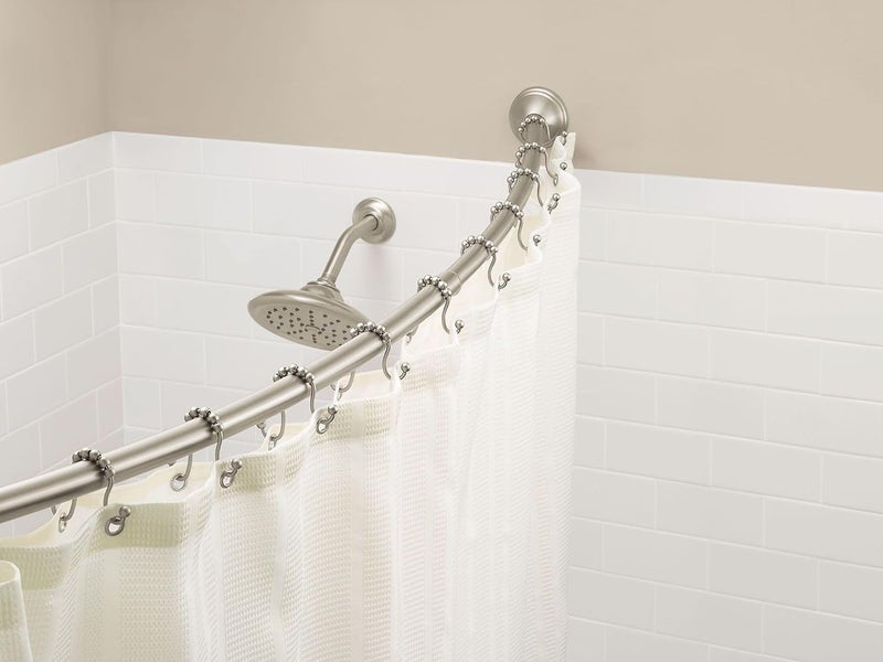 MOEN حلقة ستارة دش من النيكل المصقول مع خطافين لعمود دش الحمام، (عبوة من 12)، SR2201BN - Image 5