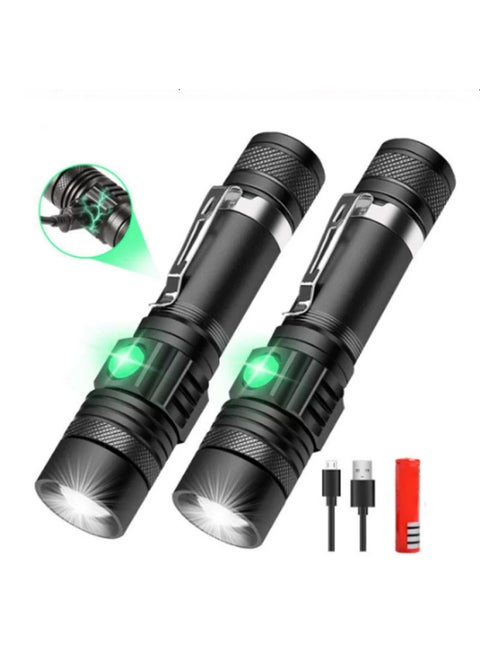 T6 Rechargeable Zoom Mini Flashlight Outdoor Led Flashlight USB Rechargeable Flashlight 518 Explosion Flashlight-Color:518 (t6) Flashlight + Usb Cable