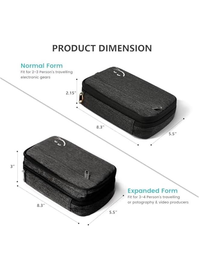 Captaintech Travelkin Cord Organizer Travel, Electronic Organizer Travel Case, Cable Organizer Bag For Cords,Chargers Phone, Sd Card,Usbs (Black) - Image 2