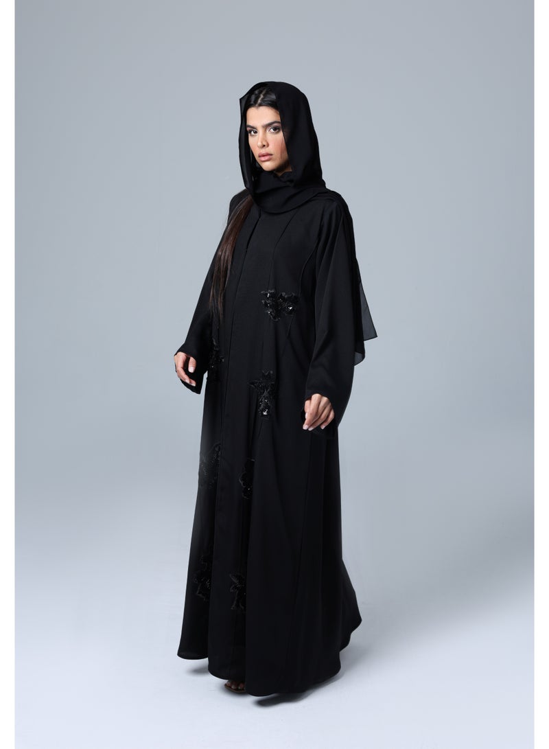 IKKXA Luxury Floral Embroidery Abaya - Image 3