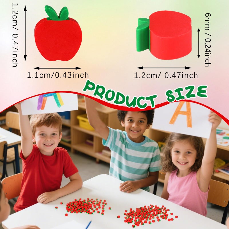 JUNEBRUSHS 150pcs Apples Erasers for Kids Bulk, Welcome Back to School Gifts Red Mini Apples Erasers for First Day of School Teachers Supplies Students Classroom Prizes Homework Rewards - Image 2
