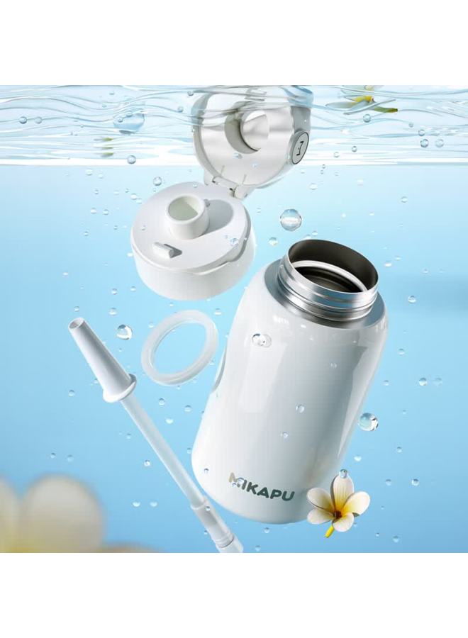 Mikapu Fingerprint Insulated Smart Unlock Water Bottle For Men And Women, Milky White, Qixi Festival Gift - Image 2