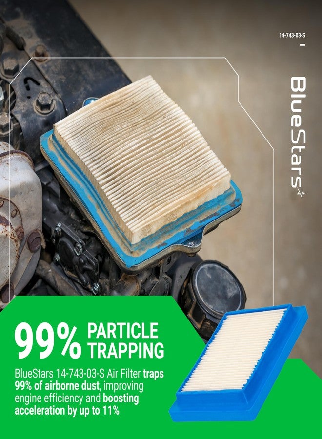 طقم تنظيف قاعدة غطاء فلتر الهواء BlueStars 14 743 03-S - لمحركات Kohler XT650 XT675 وHusqvarna Toro 22 بوصة لإعادة تدوير جزازة العشب - يحل محل 14-096-119-S و14-743-03-S و14-094-27-S - Image 5