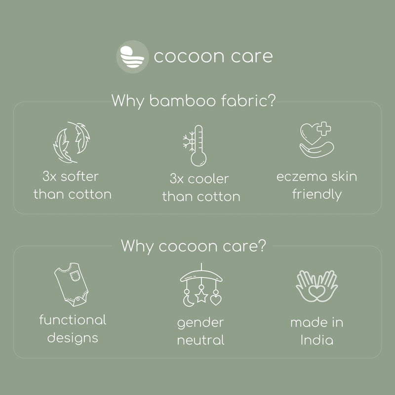 Cocoon Care 100% Bamboo Cotton Muslin Printed Night Suit for Babies - Hedgehog Blossoms Print Taupe - Image 5