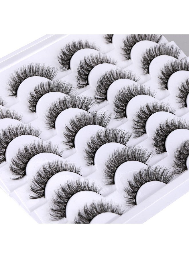 Newcally Cat Eye Lashes Natural Look False Eyelashes Short Wispy 3D Volume Fake Eye Lashes Pack 14 Pairs - Image 1