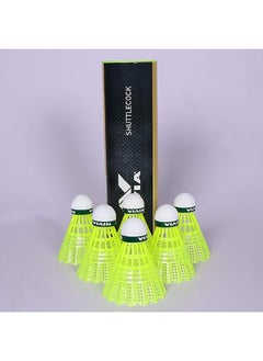 Nivia 701 Nylon Badminton Shuttlecocks | Medium Speed | High Quality | Cork With Green Band | Pack of 6  - Image 1