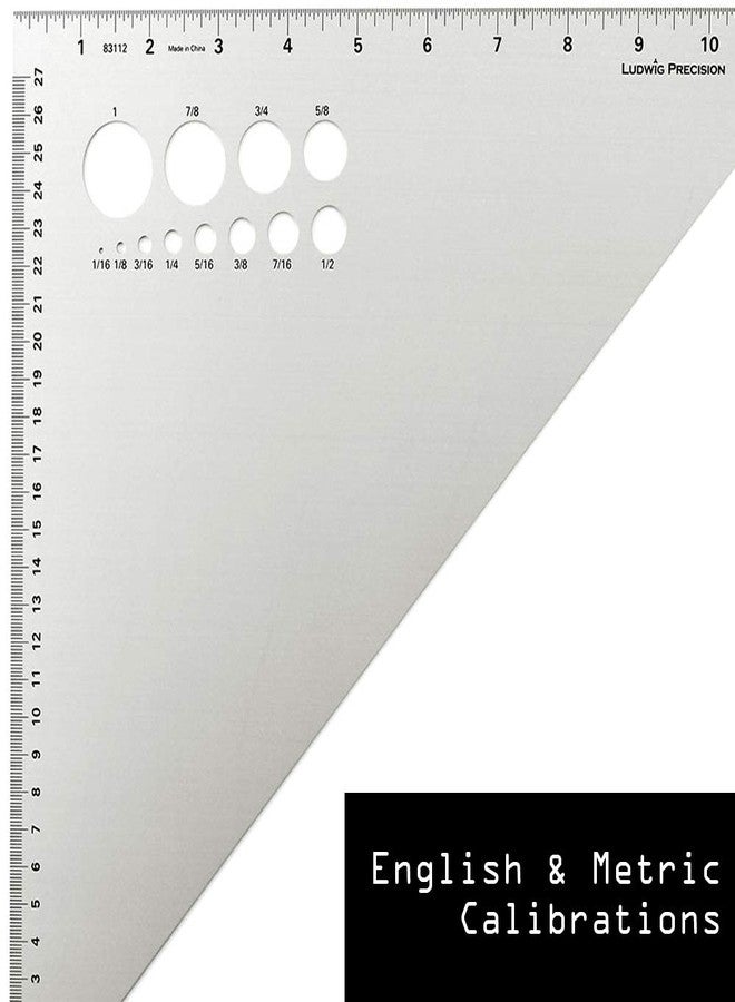 Ludwig Precision 12" 45-90-Degree Aluminum Drafting Triangle, 83112,Silver - Image 3
