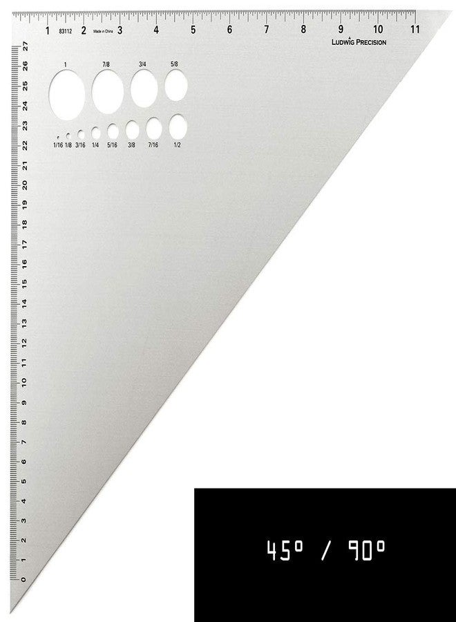 Ludwig Precision 12" 45-90-Degree Aluminum Drafting Triangle, 83112,Silver - Image 4