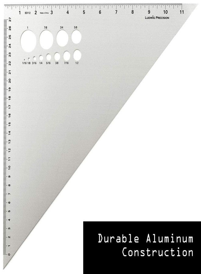 Ludwig Precision 12" 45-90-Degree Aluminum Drafting Triangle, 83112,Silver - Image 2