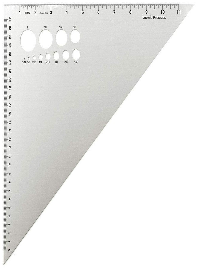 Ludwig Precision 12" 45-90-Degree Aluminum Drafting Triangle, 83112,Silver - Image 1