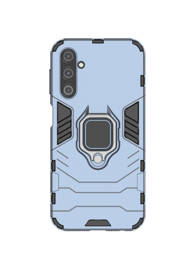 Generic - Samsung Galaxy A24 Mobile Case Cover with Hybrid Heavy Duty Protection Shockproof Defender Kickstand Armor Back Cover with Anti-Fingerprint Anti-Scratch Protector Blue - Image 1
