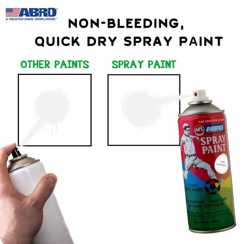 Abro SP-190 علبة طلاء رذاذ ملون متعددة الاستخدامات (400 مل، لكر) جاف سريع للتطبيقات المنزلية للمعادن، الخشب، الجدران، السيارات والدراجات النارية - Image 3