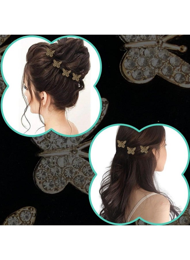 Samyak 9 Pcs Studded Hair Clips Mini Butterfly Velcro Accessory Diy Hair Accessories For Party Hair Styling (Silver) - Image 3