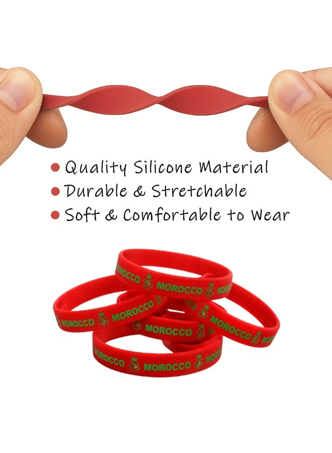 PRINTSHOP4ME Morocco Soccer Silicone Wristband | Pack of 10 | Football Theme Bands | Unisex Sports Style | Match Day Wear - Image 4
