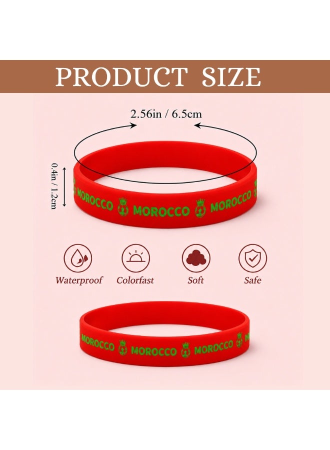 PRINTSHOP4ME Morocco Soccer Silicone Wristband | Pack of 10 | Football Theme Bands | Unisex Sports Style | Match Day Wear - Image 5