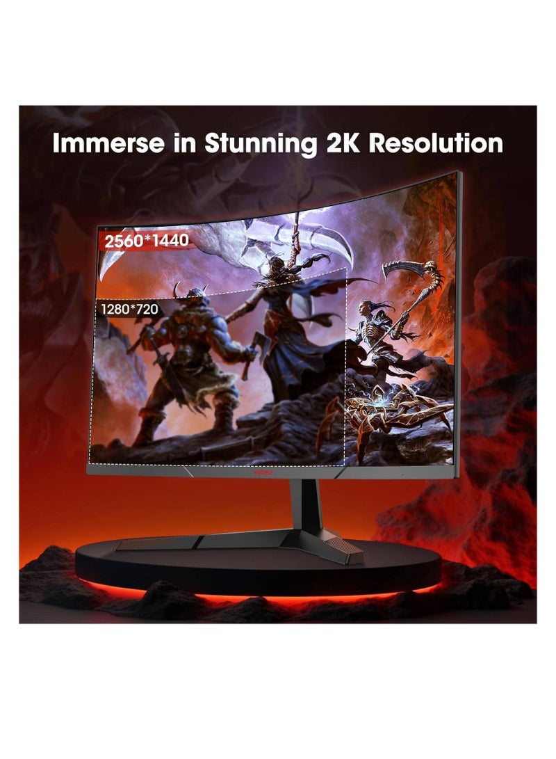 KOORUI KOORUI 27" QHD VA Display 27E6QCA Gaming Curved Monitor, Black | 27E6QCA - Image 4