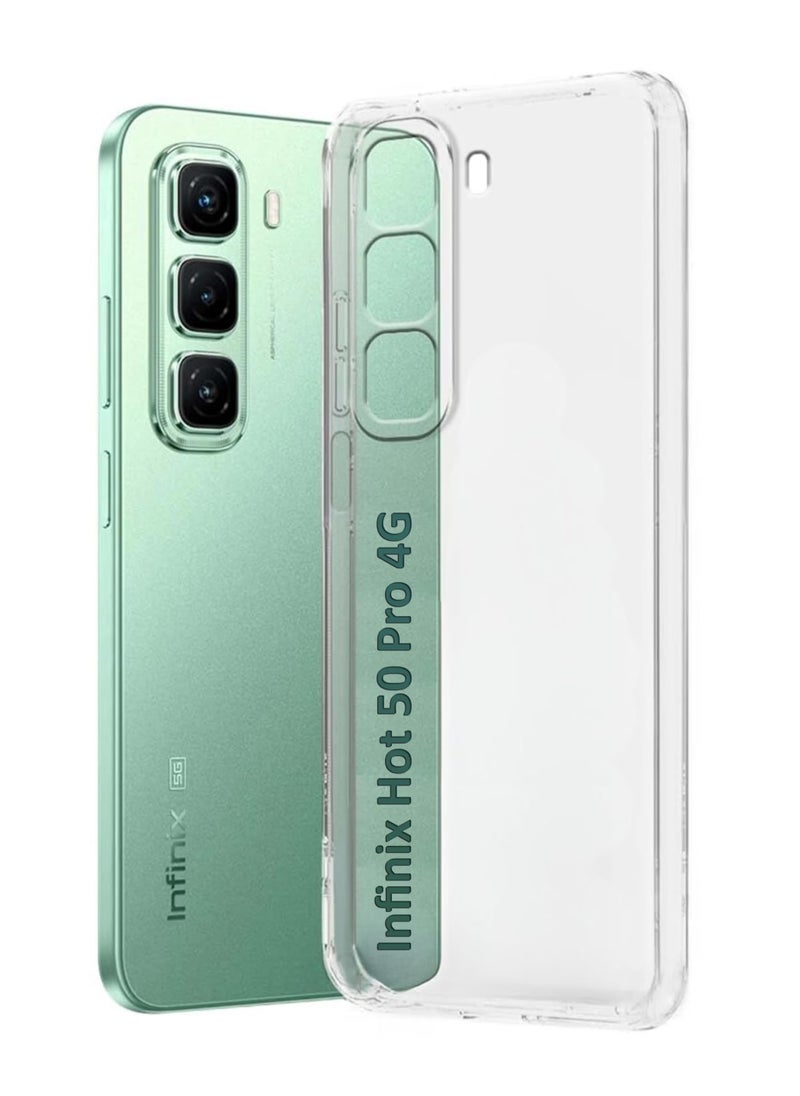 Beauenty For Infinix Hot 50 Pro 4G Shock Proof Case Cover - Ultra Clear, Durable  Accurate Cut-outs - Scratch, Dust  Smudge Protection - Clear Silicon Back Cover for Infinix Hot 50 Pro 4G  - Image 1
