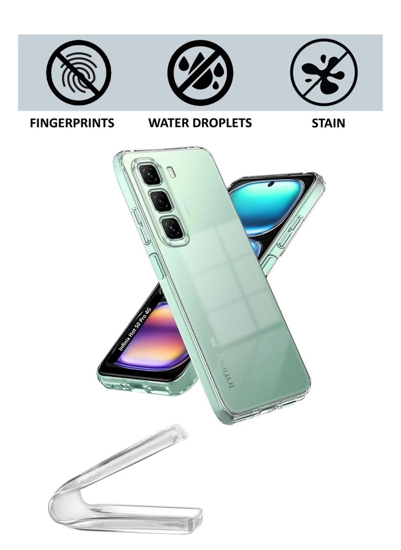 Beauenty For Infinix Hot 50 Pro 4G Shock Proof Case Cover - Ultra Clear, Durable  Accurate Cut-outs - Scratch, Dust  Smudge Protection - Clear Silicon Back Cover for Infinix Hot 50 Pro 4G  - Image 3