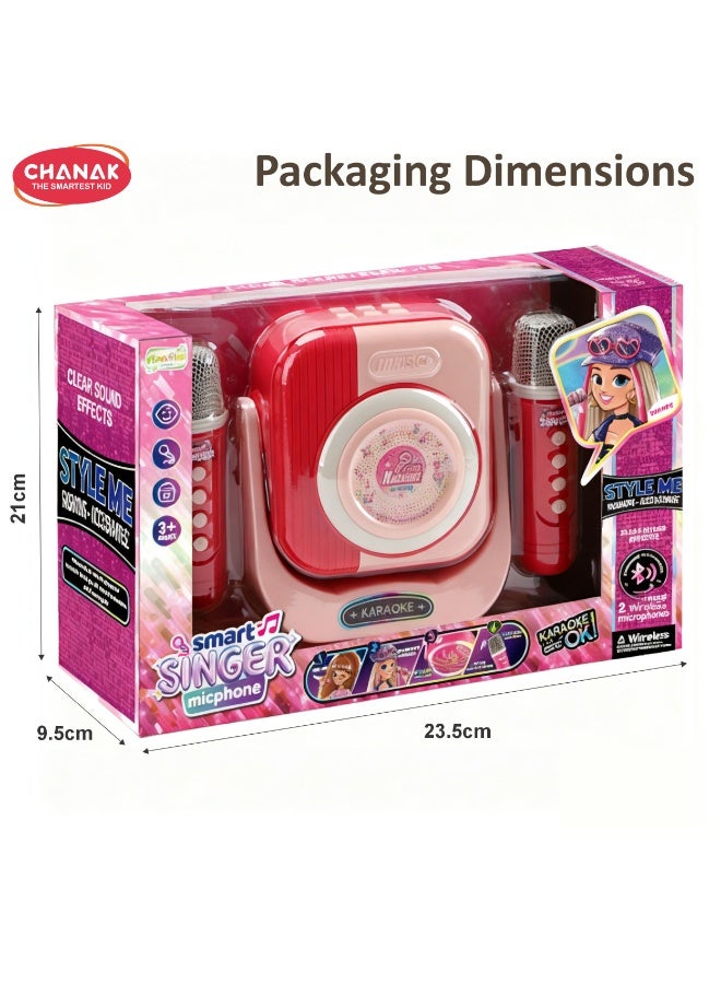 Chanak Smart Singer Bluetooth Wireless Karaoke Microphone with 2 Mics & Built-in Mini Speaker, USB Type-C Fast Charging Cable, Premium Plastic Body, Fun Musical Toy for Kids Age 3 Years and Above - Image 2