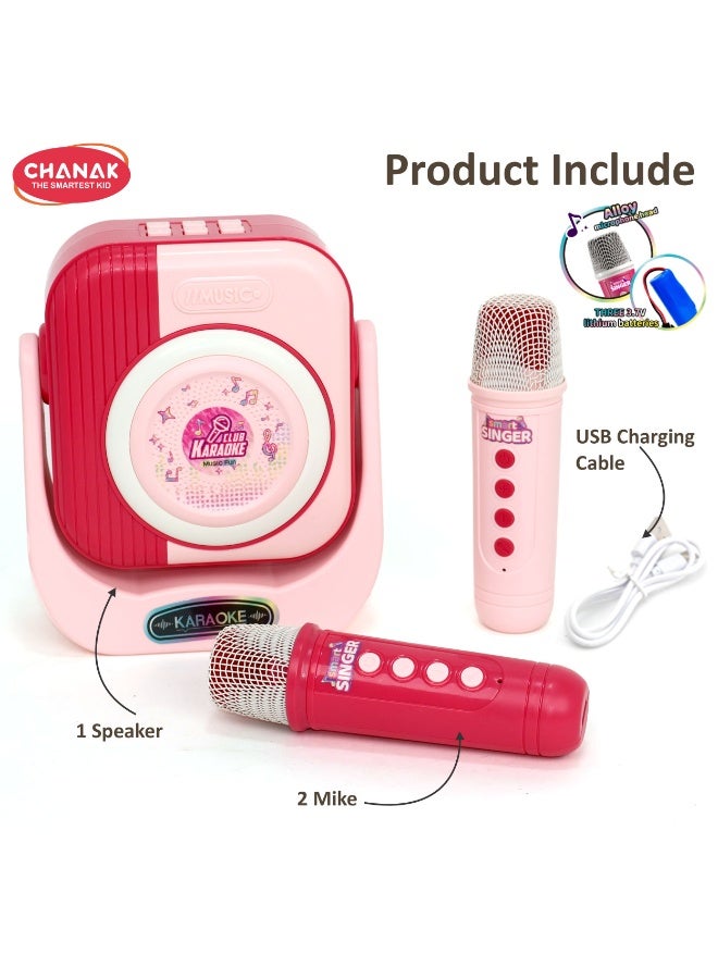 Chanak Smart Singer Bluetooth Wireless Karaoke Microphone with 2 Mics & Built-in Mini Speaker, USB Type-C Fast Charging Cable, Premium Plastic Body, Fun Musical Toy for Kids Age 3 Years and Above - Image 4