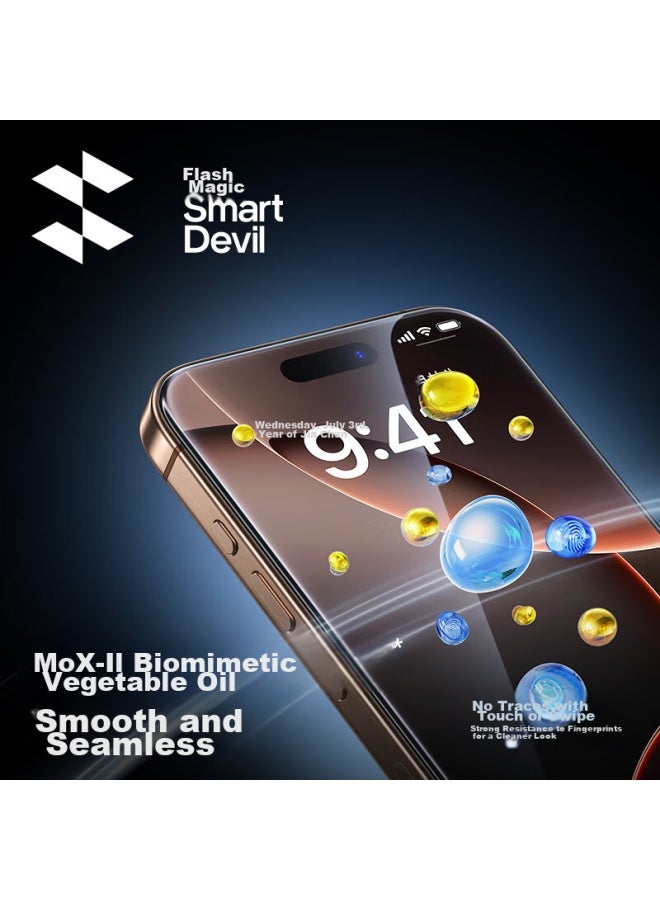 Smartdevil Tempered Glass Screen Protector For Apple Iphone 16 Pro Max, Anti-shock, Anti-dust, Full Coverage, Anti-fingerprint, Ultra-thin, Large Window, Dust-free, High Definition, No White Edges - Image 4