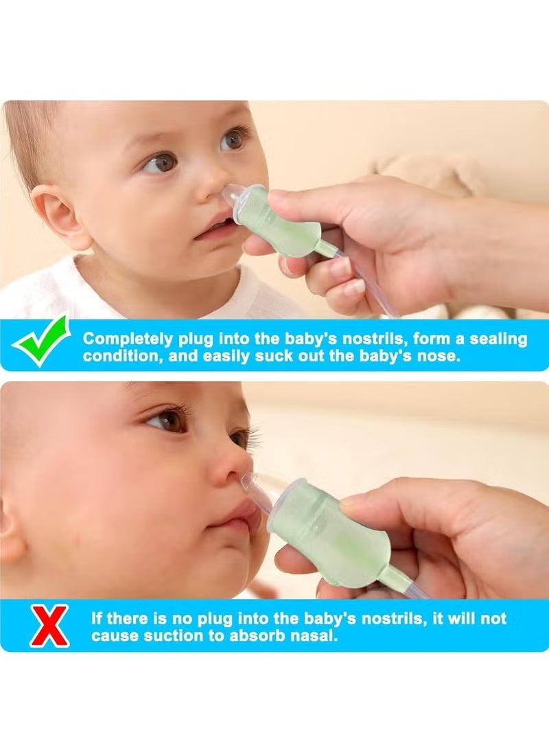 Geustos Baby Nasal Aspirator, Hand Pulled Negative Pressure Baby Nose Sucker, Newborn Baby Toddlers Cleans Snot and Anti Reflux Nasal Congestion (Green)  - Image 5