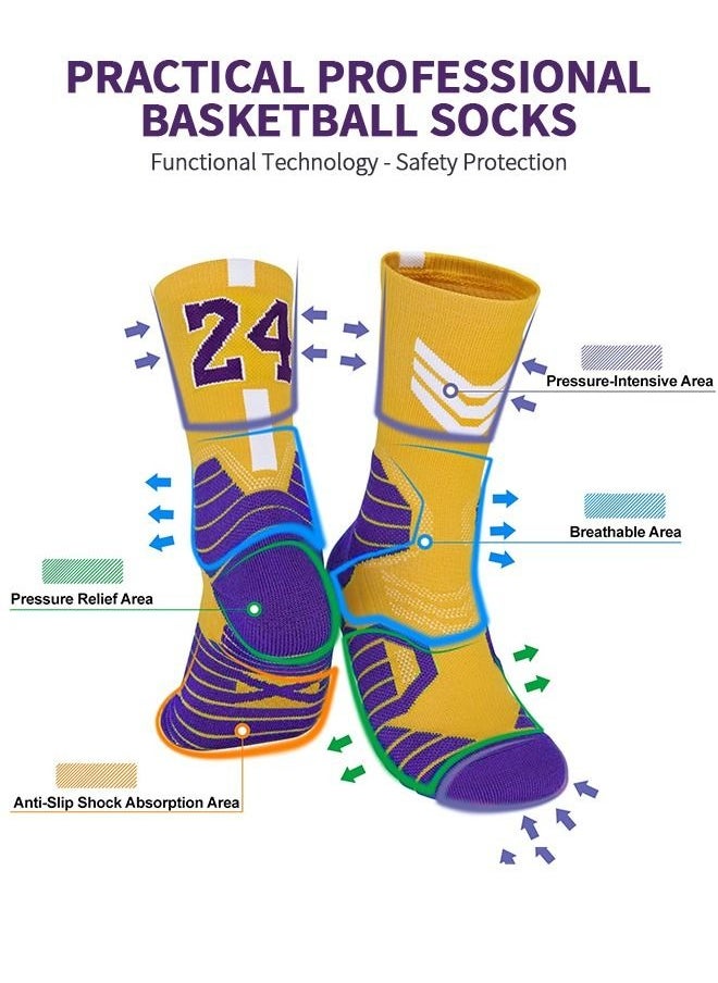 GROIC Elite Basketball Socks, Athletic Socks with 3D Ankle Protection, Football Socks & Running Socks, Compression Cushion Sport Socks Unisex  - Image 2
