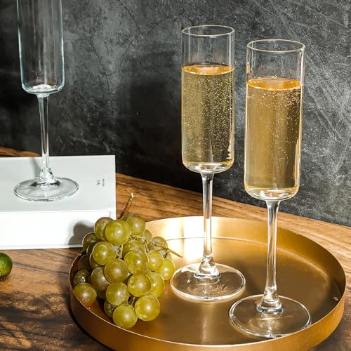 UMEIED Champagne Flutes, 6oz Edge Champagne Glasses Set of 12 with Long Stem - Sparkling Wine Glasses & Elegant Gift for Home, Wedding, Anniversary, Party, Birthday, Clear - Image 4