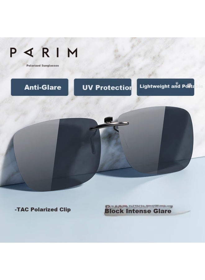 Parim Myopia Sungl Clip For Men, Driving Polarized Ultra-light Myopic Sungl Clip Square Pca28s01 - Image 2