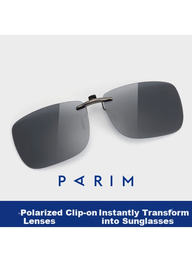 Parim Myopia Sungl Clip For Men, Driving Polarized Ultra-light Myopic Sungl Clip Square Pca28s01 - Image 1