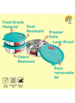 Hazel HAZEL Air Tight Containers for Storage | 300 ml Each Stainless Steel Container for Kitchen Storage | Storage Box for Kitchen & Tiffin Boxes with Leak Proof Lid, Set of 2  - Image 3