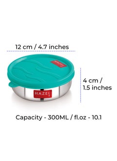 Hazel HAZEL Air Tight Containers for Storage | 300 ml Each Stainless Steel Container for Kitchen Storage | Storage Box for Kitchen & Tiffin Boxes with Leak Proof Lid, Set of 2  - Image 4