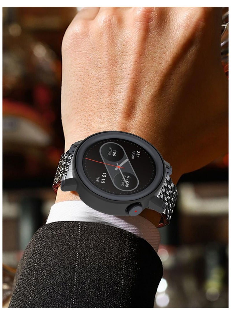 Case for CMF Watch 3 Pro Smartwatch PC Hollow Watch Case Anti Fall and Scratch Resistant Edge Protector Bumper Frame (Black) - Image 5
