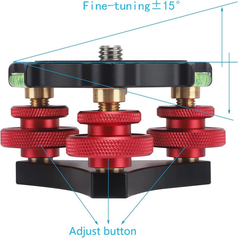 Leftfoto Tripod Leveler Stand with +/-5 Degree Precision Adjustment Bracket for Seestar s50/Panoramic Head Ball Head Video Head and Tripod - Image 2