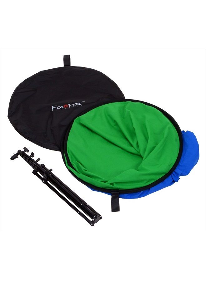 Fotodiox 5'x7' Collapsible Chromakey Green + Blue 2-in-1 Background, Backdrop kit w/Stand Support - Image 2
